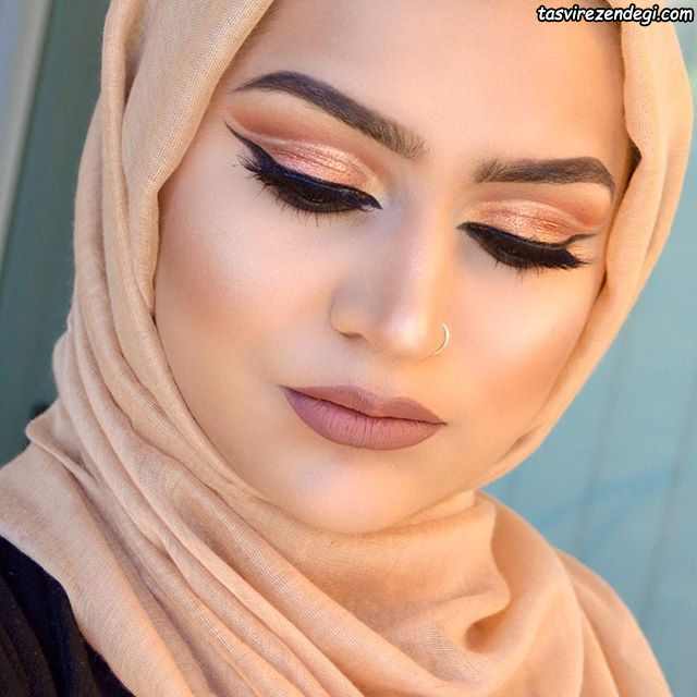 مدل آرایش خلیجی و آرایش چشم عربی غلیظ عروس